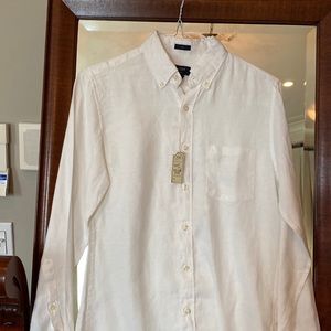NWT J. Crew white linen shirt